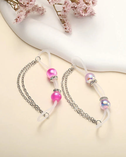 1pair Cute Rhinestone Fake Nipple Rings Non Piercing Nipple Cuff For Women Intimate Body Jewelry Accessory Gift