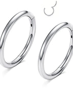 2PCS-Silver / 18G(1.0mm-Dia.8mm)