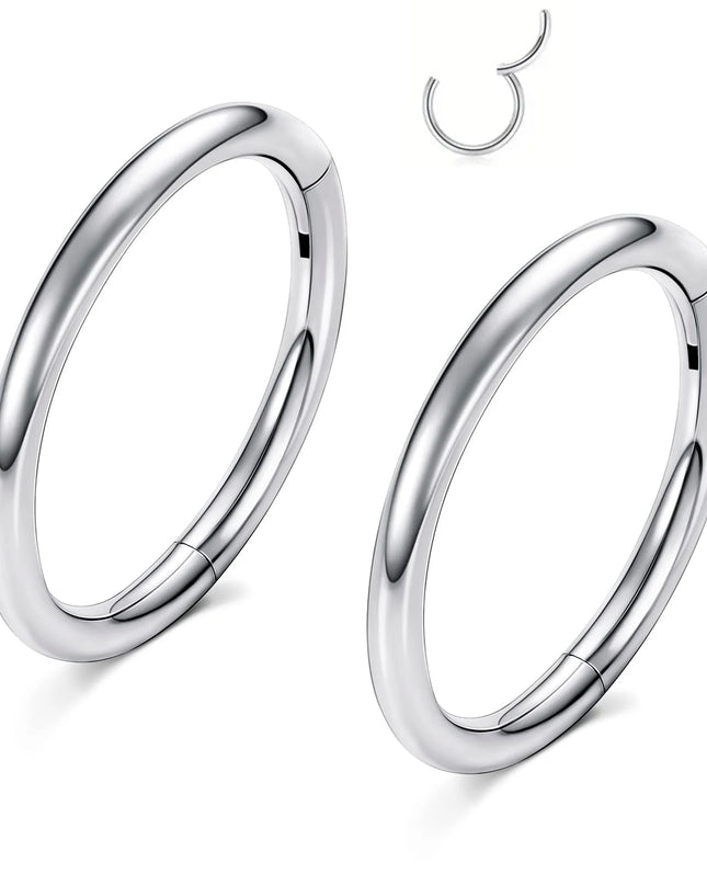 Hinged Nose Ring Hoop Septum Hoop  Ring Tragus Rook Ring Piercing Jewelry Lip Labret Ring Clicker Cartilage Earrings Women Gift