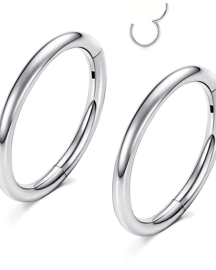 Hinged Nose Ring Hoop Septum Hoop  Ring Tragus Rook Ring Piercing Jewelry Lip Labret Ring Clicker Cartilage Earrings Women Gift