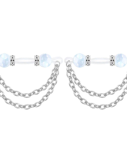1pair Cute Rhinestone Fake Nipple Rings Non Piercing Nipple Cuff For Women Intimate Body Jewelry Accessory Gift