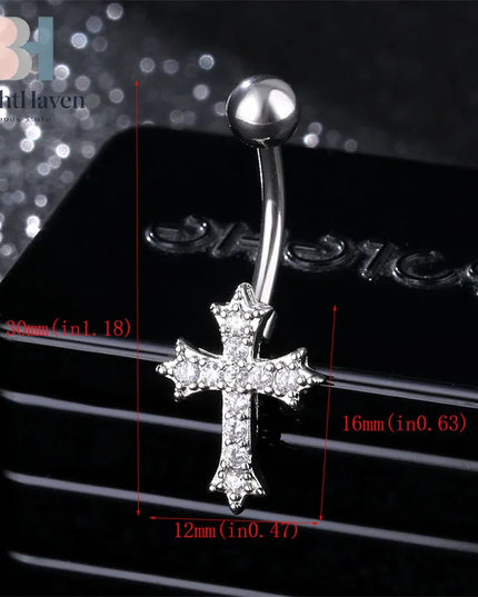 Fashion Sexy Piercing Navel Nail Body Jewelry For Women Girls Personalized Simple Cross Pendant Belly Button Rings Gifts B.H