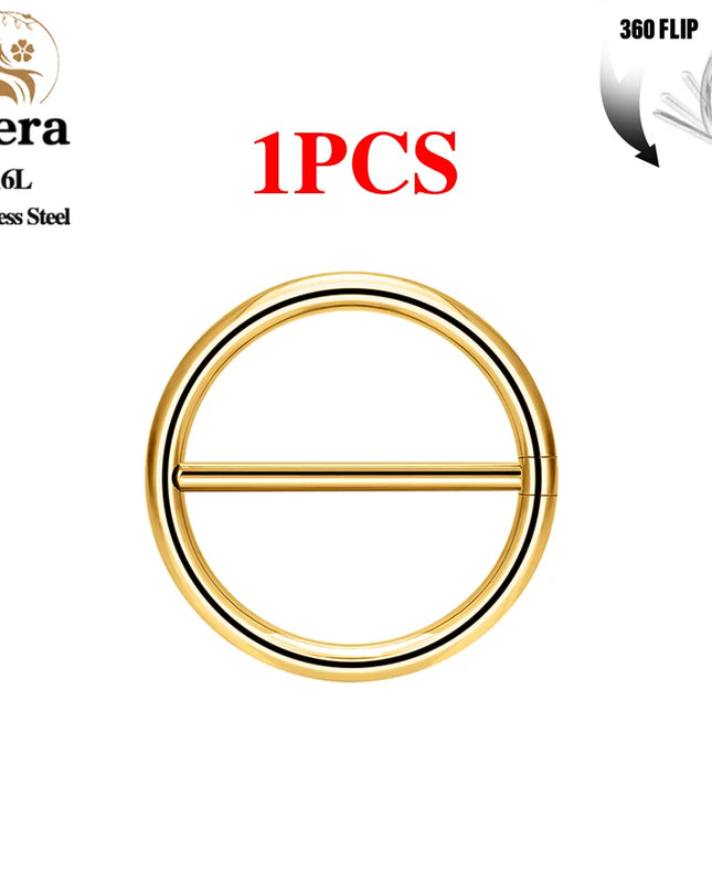 1/10PCS Stainless Steel Nipple Piercing Jewelry 14G Round Nipple Ring Women Girls Body Jewelry
