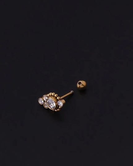1PC 20g Internally Threaded G23 Titanium & Steel Bar Opal Ear Piercing Jewelry Helix Tragus Cartilage Earrings Nose Stud