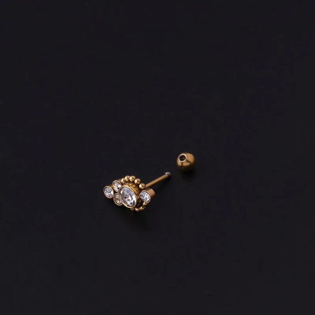 1PC 20g Internally Threaded G23 Titanium & Steel Bar Opal Ear Piercing Jewelry Helix Tragus Cartilage Earrings Nose Stud