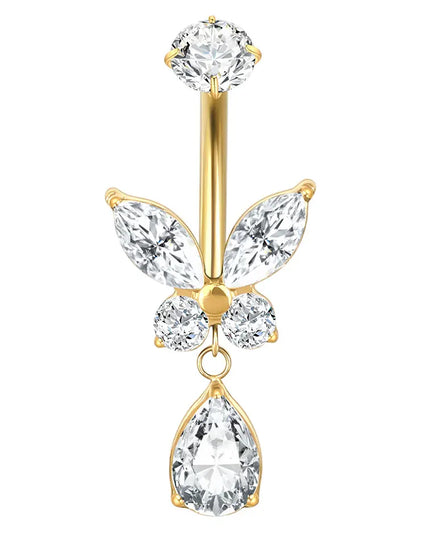 1Pc Titanium Zircon Belly Button Ring Round Heart Flower Navel Piercing Nombril Jewelry 14G Belly Piercing Ombligo