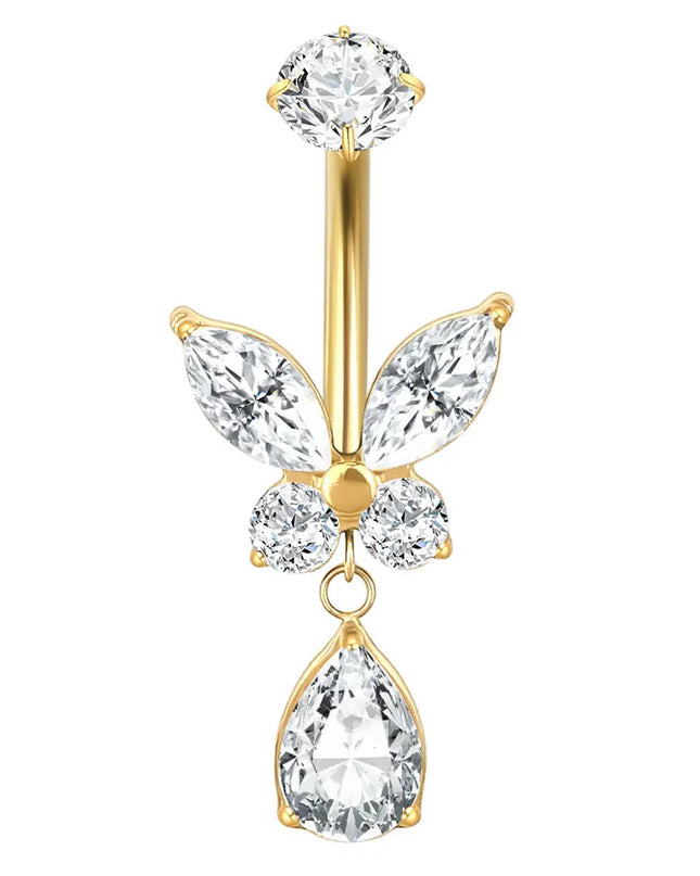 1Pc Titanium Zircon Belly Button Ring Round Heart Flower Navel Piercing Nombril Jewelry 14G Belly Piercing Ombligo