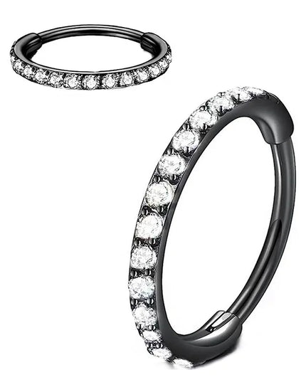 Stainless Steel Hoop Piercing Earring For Women Zircon CZ Cartilage Piercing Helix Daith Conch Tragus Rook Lobe Ear Ring Jewelry
