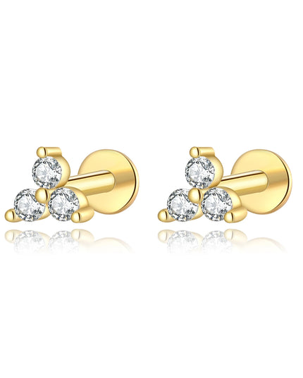 ANDYWEN 925 Sterling Silver 6mm Proud Milky Way  Queen Flash Baby Angel Piercing Screw Pendientes Stud Earring Women Clips Jewel