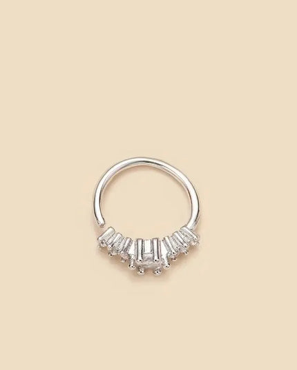 Simple Single Row Geometric S925 Silver Yellow Nose Ring Women's Body Perforated Ring Decorative Nails Daily Commuting