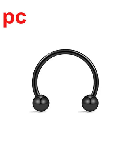 Punk C Shape Steel Nose Ring Horseshoe Lip Ring puncture Hook Clip Earrings Septum  No Allergic Body Piercing Jewelry Nose Rings