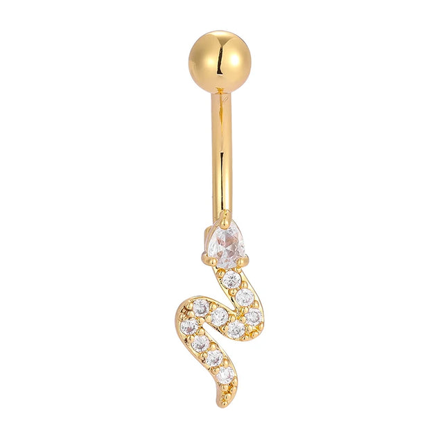 1PC 14G Surgical Steel Belly Button Rings Bow Butterfly Snake Cubic Zirconia Belly Button Barb Ombligo Piercing Jewelry
