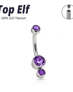 Purple zircon / Navel & Bell Button Rings / (14G) 1.6x10x4x6mm|body