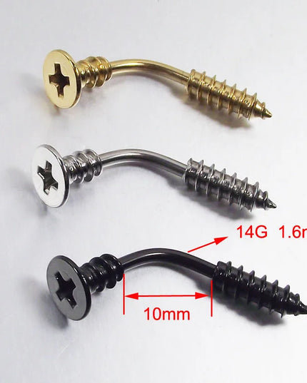 Tidal Current Personality Stainless Steel Screw Belly Button Rings Belly Button Piercing Belly Piercing Jewelry For Women