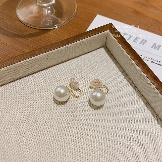 Pearl Ear Clip Fashion Without Ear Hole Earings Simple Ear Cuff Fake Piercing Fashion Jewelry Sweet Earings For Women