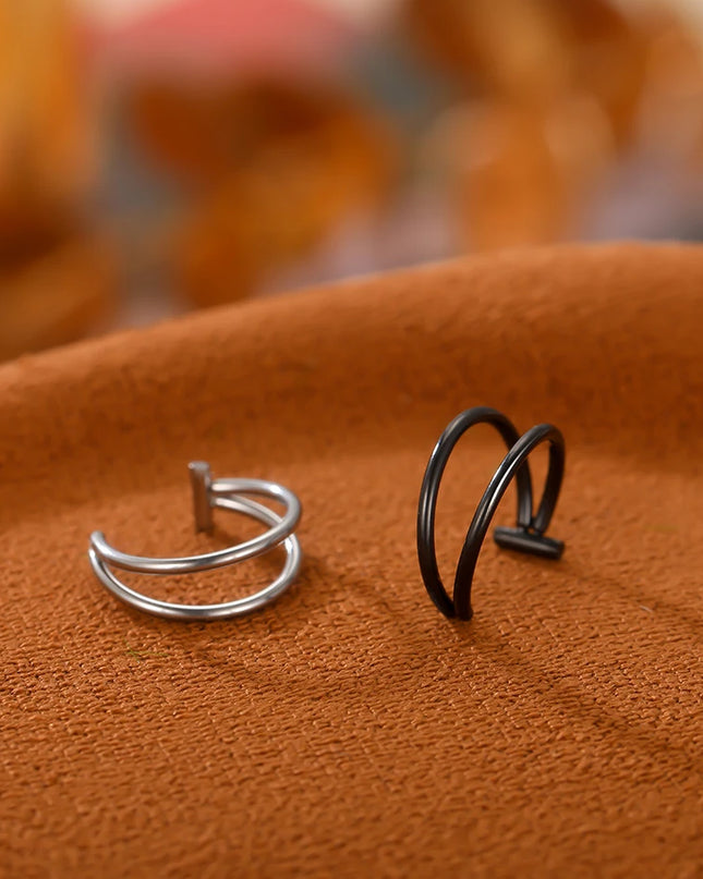1PC Stainless Steel Fake Nose Ring Hoop Septum Rings Non-Pierced C Clip Lip Ring Earring Fake Nose Piercings Women Body Jewelry