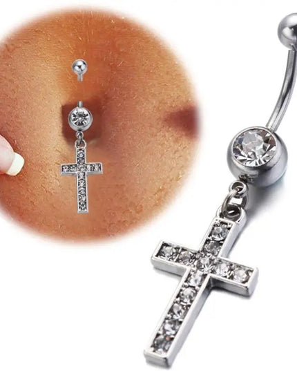 Sexy Cross Belly Navel Piercing Stainless Steel Fashion Belly Ring For Women Body Jewelry