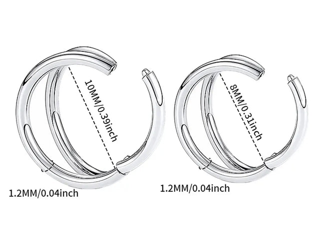 Nose Rings Hoops Double Septum Rings Cartilage Hoop Earring Piercing Nariz Open Stacked Hoop Nose Rings for Women and Men