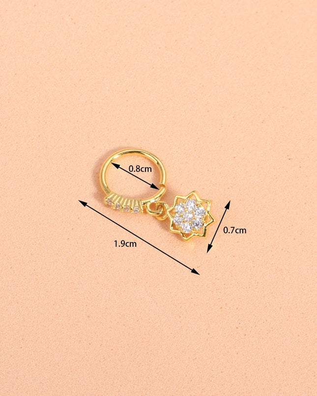 Nose Rings Hoop for Women Men Body Piercing Jewelry Cartilage Earring Nose Dangling CZ Cross Crown Starfish Dangle Nose Ring