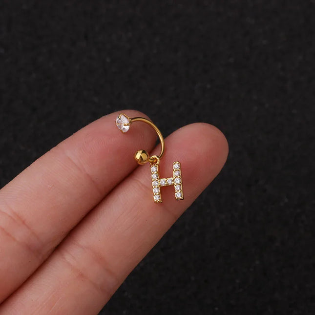 1Pc  English Letter Piercing  Tragus Piercing Jewelry Septo Nose Lip Ear Septum Cartilage Captive Hoop Ring Jewelry Pendientes