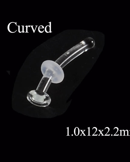 1PC Glass Nose Helix Studs Transparent Straight Curved Nose Ring Prevent Allergy Nariz Tragus Navel Piercing Body Jewelry