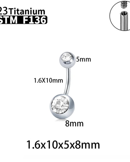 G23 Titanium Sexy Belly Button Rings Piercing ASTM F136 Zircons Wholesale Belly Button Body Jewellery For Women
