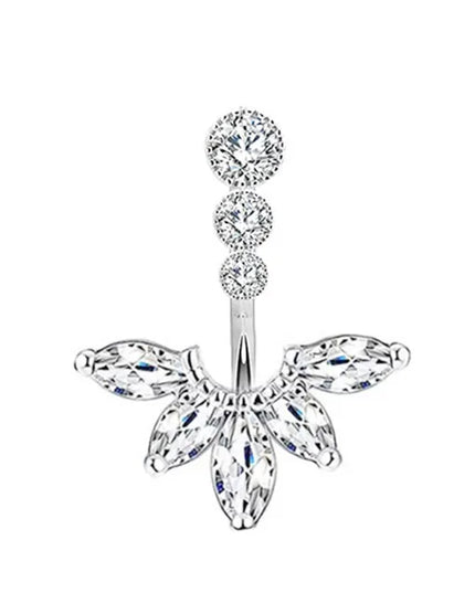 Dainsty Dangled Belly Button Rings Surgical Steel 14G Bar Navel Piercing Ring Crystal CZ Bee Flower Heart Belly Ring Ear Jewelry