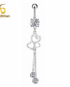 3 Hollow Hearts / Navel & Bell Button Rings / China Mainland|10mm Steel Bar|body|Heart