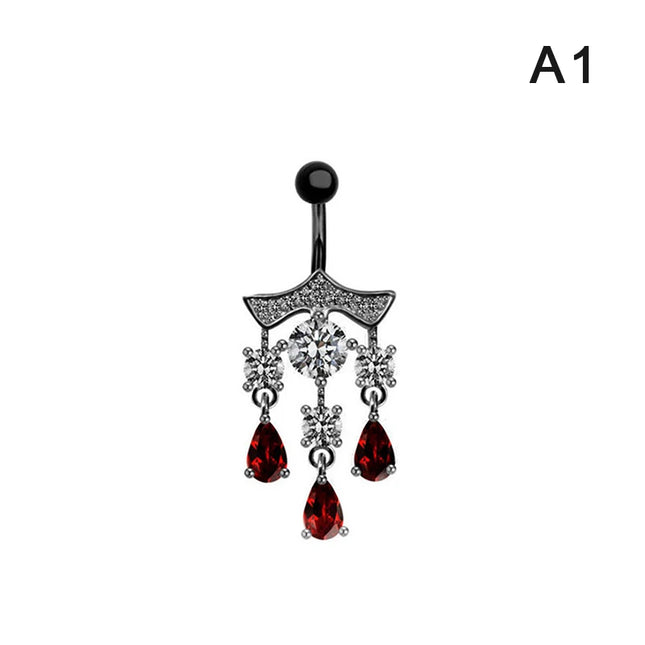 1Pcs Heart Belly Button Rings Pink 14G Women Fashion Belly Ring Dangle Cz Butterfly Punk Spider Navel Piercing Barbell Pircing