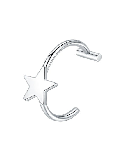 1PC Stainless Steel Fake Nose Ring Hoop Septum Rings Non-Pierced C Clip Lip Ring Earring Fake Nose Piercings Women Body Jewelry