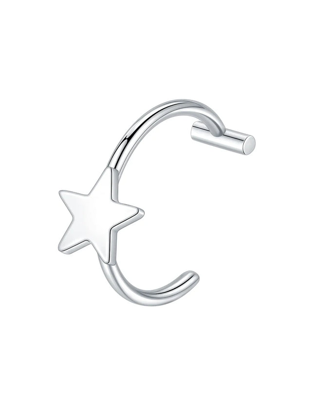 1PC Stainless Steel Fake Nose Ring Hoop Septum Rings Non-Pierced C Clip Lip Ring Earring Fake Nose Piercings Women Body Jewelry