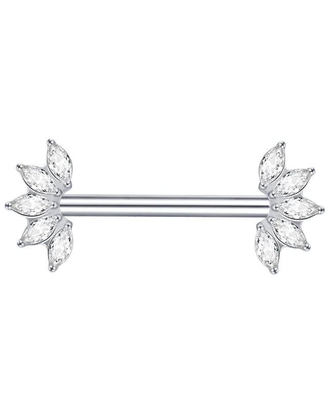 1Pc G23 Titanium Nipple Piercing Barbell Ring Flower Internally Threaded Nipple Shield Ring for Sexy Women Body Piercing Jewelry