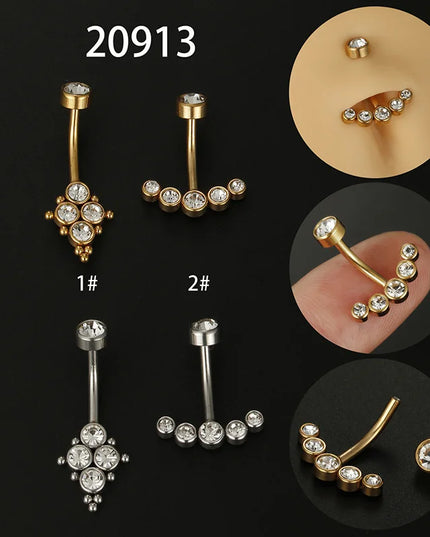 1 Pc New Sexy Dangling Navel Belly Button Ring Oreja 14G Cubic Zirconia 316L Surgical Steel Belly Piercing Jewelry