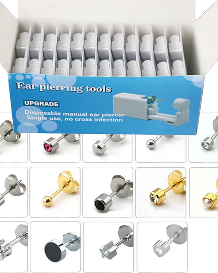 Ear Piercing Gun Disposable Disinfect Safety Earring Piercer Kit Studs Nose Ring Piercing Machine Body Jewelry Tool 17 Colors