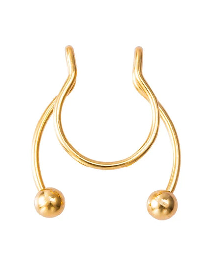 Women Fake Piercing Nose Ring Hoop Septum Non Piercing Nose Clip Rock HipHoop Stainless Steel Magnet Fashion Punk Body Jewelry