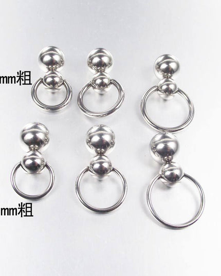 Stainless Steel Double Ball Cucurbit Gourd Ring Eyebrow Curved Tragus Ear Piercing PA Nipple Ring Bar Lips Body Piercing Jewelry