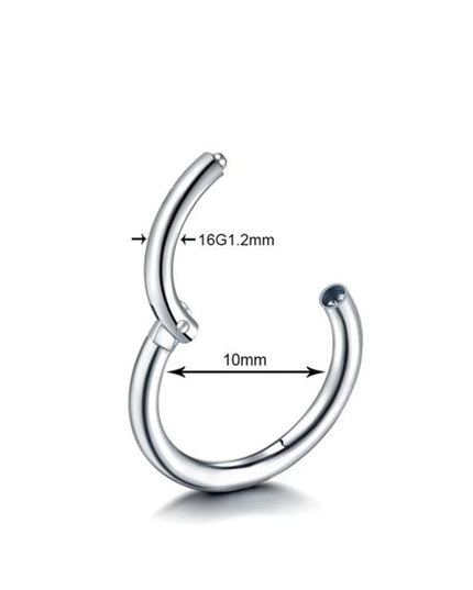 Nose Rings Septum Piercing Clicker Nose Hoops Piercings Titanium Hinged Segment Rings Helix Piercing Unisex Body Jewelry Earring