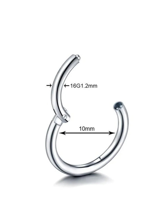 Nose Rings Septum Piercing Clicker Nose Hoops Piercings Titanium Hinged Segment Rings Helix Piercing Unisex Body Jewelry Earring