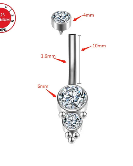 Belly Button Piercing Cartilage Diaphragm Navel Titanium Surgical Steel Woman Zircon Crystal Body Jewelry Women Accessories