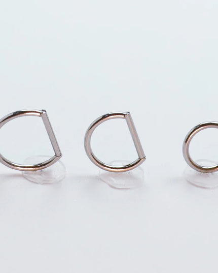 Septum Piercing Nose Ring F136 Titanium D Shape Segment Ring Clicke Jewelry CZ Nose Earrings Lip for Women Half Ring Cartilage