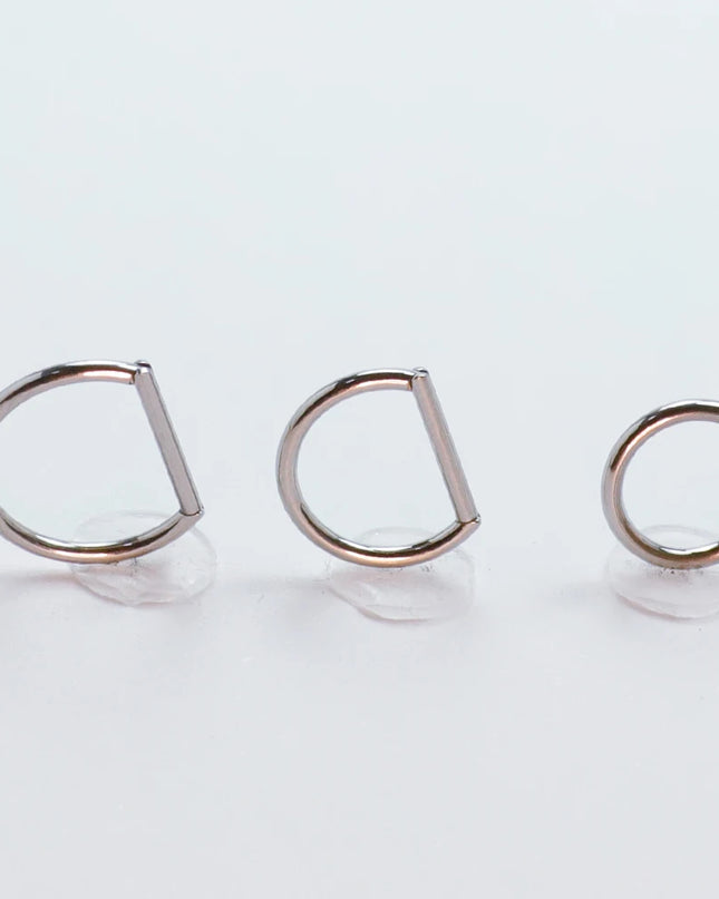Septum Piercing Nose Ring F136 Titanium D Shape Segment Ring Clicke Jewelry CZ Nose Earrings Lip for Women Half Ring Cartilage