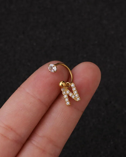 1Pc  English Letter Piercing  Tragus Piercing Jewelry Septo Nose Lip Ear Septum Cartilage Captive Hoop Ring Jewelry Pendientes