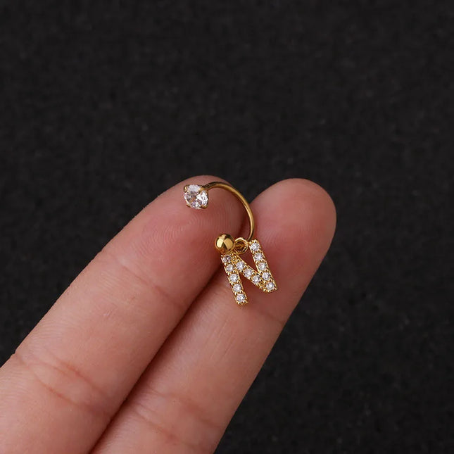 1Pc  English Letter Piercing  Tragus Piercing Jewelry Septo Nose Lip Ear Septum Cartilage Captive Hoop Ring Jewelry Pendientes