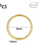 3Pcs Gold 8mm / Nose Rings & Studs / Ears