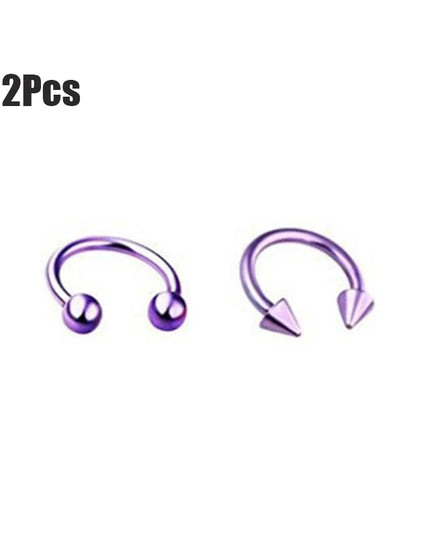Punk C Shape Steel Nose Ring Horseshoe Lip Ring puncture Hook Clip Earrings Septum  No Allergic Body Piercing Jewelry Nose Rings