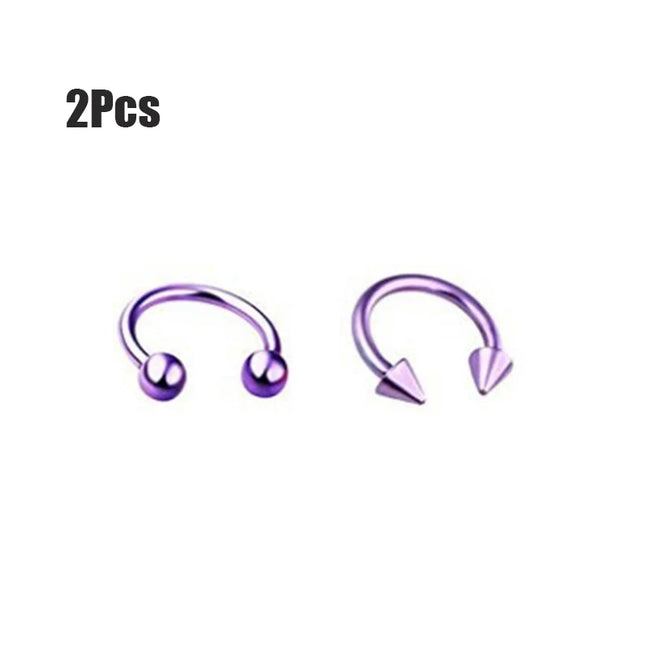 Punk C Shape Steel Nose Ring Horseshoe Lip Ring puncture Hook Clip Earrings Septum  No Allergic Body Piercing Jewelry Nose Rings