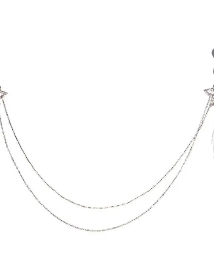 Rhinestones Star Tassels Nipple Chain Noose Rings No Piercing Nipple Jewelry for Women Festival Club Bra Body Chain