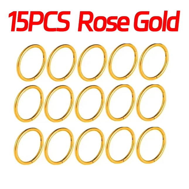 Nose Rings Septum Piercing Clicker Nose Hoops Piercings Titanium Hinged Segment Rings Helix Piercing Unisex Body Jewelry Earring