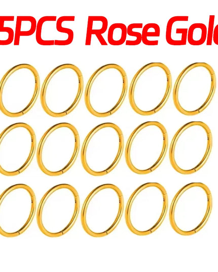Nose Rings Septum Piercing Clicker Nose Hoops Piercings Titanium Hinged Segment Rings Helix Piercing Unisex Body Jewelry Earring