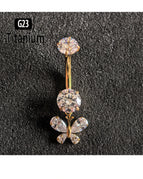 Golden button ring / Navel & Bell Button Rings / 14G 1.6X10mm|body